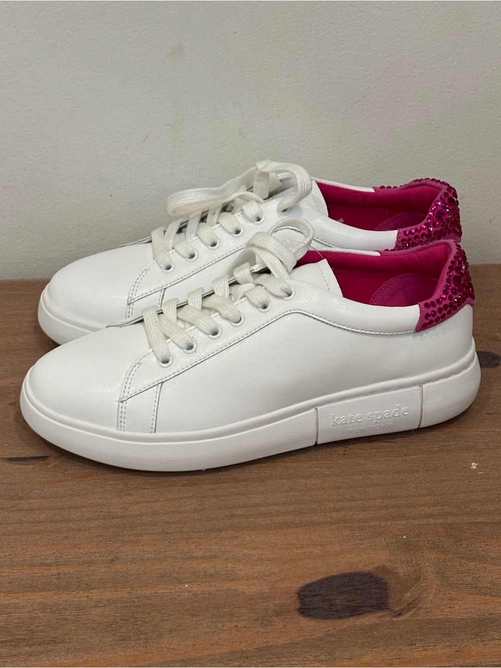 Kate Spade New York Lift Sneakers in Optic White/Vivid Snapdragon 8 $168 - Picture 2 of 7